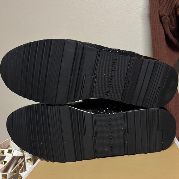 Michael Kors Black and Silver Glitter Sneakers - Picture 4 of 7